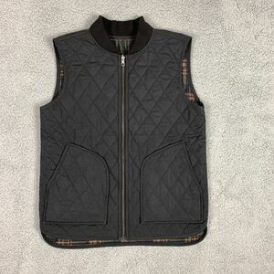 United By Blue Quilted Black Vest with Plaid Lining